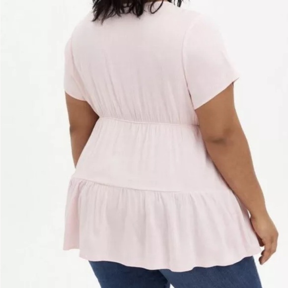 Torrid Blush Lenny Tiered Blouse 5X NWT - Picture 2 of 7